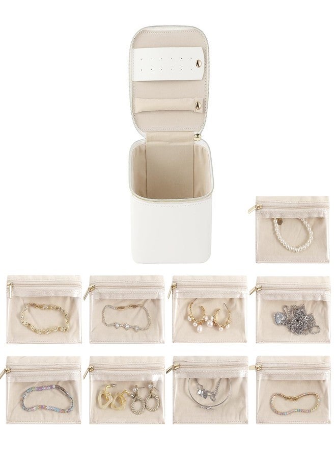 GUKA Travel Jewelry Box, Jewelry Case, Jewelry Holder Organizer, 9 Pcs Travel Jewelry Organizer Bag, Portable Versatile Ring Earring Storage, for Larger Accessories, Gifts for Women and Girls - Image 1